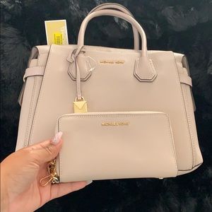 Michael Kors leather handbag with matching wallet